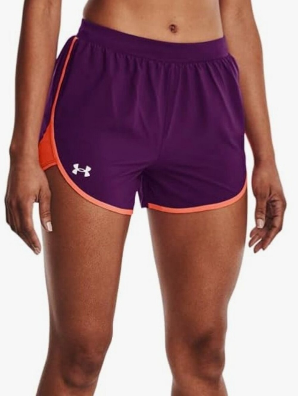 Under Armour Womens Purple Orange Fly By 2.0 Shorts Size M Loose